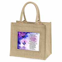 Daughter Poem Sentiment Natural/Beige Jute Large Shopping Bag