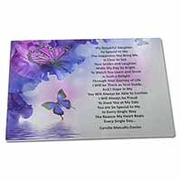 Large Glass Cutting Chopping Board Daughter Poem Sentiment