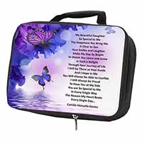 Daughter Poem Sentiment Black Insulated School Lunch Box/Picnic Bag