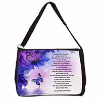 Daughter Poem Sentiment Large Black Laptop Shoulder Bag School/College