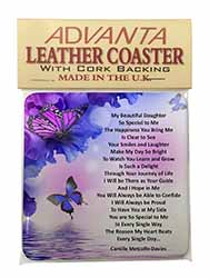Daughter Poem Sentiment Single Leather Photo Coaster