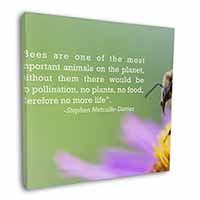 Importance of Bees Quote Square Canvas 12"x12" Wall Art Picture Print