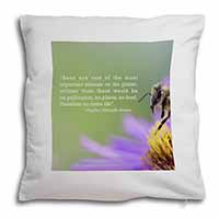 Importance of Bees Quote Soft White Velvet Feel Scatter Cushion