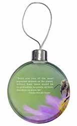 Importance of Bees Quote Christmas Bauble