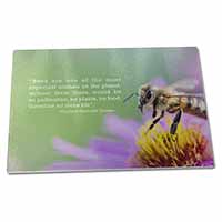Large Glass Cutting Chopping Board Importance of Bees Quote