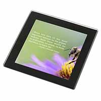 Importance of Bees Quote Black Rim High Quality Glass Coaster