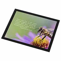 Importance of Bees Quote Black Rim High Quality Glass Placemat