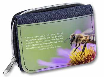 Importance of Bees Quote Unisex Denim Purse Wallet