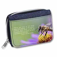 Importance of Bees Quote Unisex Denim Purse Wallet