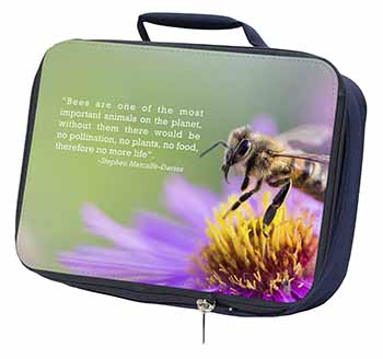 Importance of Bees Quote Navy Insulated School Lunch Box/Picnic Bag