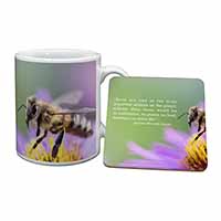 Importance of Bees Quote Mug and Coaster Set