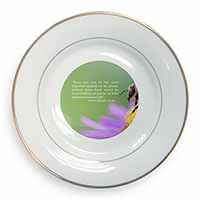 Importance of Bees Quote Gold Rim Plate Printed Full Colour in Gift Box