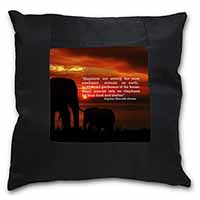 Elephants & Earth Quote Black Satin Feel Scatter Cushion