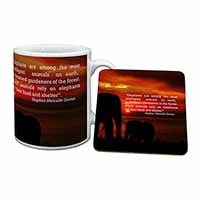 Elephants & Earth Quote Mug and Coaster Set