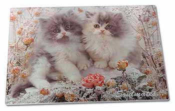 Large Glass Cutting Chopping Board Kittens 