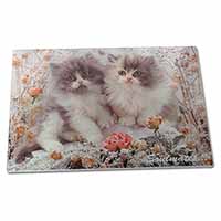 Large Glass Cutting Chopping Board Kittens 