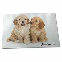 Large Glass Cutting Chopping Board Cockerpoodle Puppy Dogs 