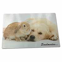 Large Glass Cutting Chopping Board Goldie and Rabbit 