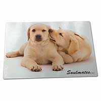 Large Glass Cutting Chopping Board Yellow Labrador Dogs 