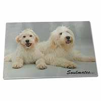 Large Glass Cutting Chopping Board Labradoodle Dogs 