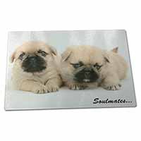 Large Glass Cutting Chopping Board Pugzu Puppy Dogs 