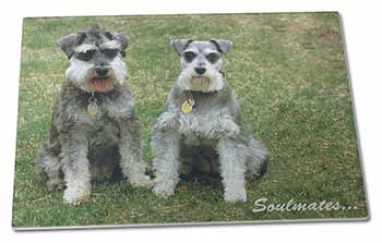 Large Glass Cutting Chopping Board Schnauzer Dogs 