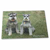 Large Glass Cutting Chopping Board Schnauzer Dogs 