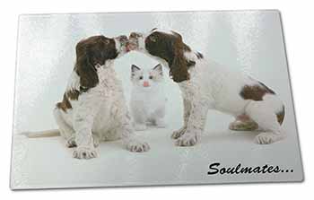 Large Glass Cutting Chopping Board Dogs and Cat Love Sentiment 