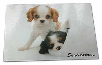 Large Glass Cutting Chopping Board King Charles Spaniel Dogs 