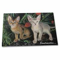 Large Glass Cutting Chopping Board Abyssinian Kittens 