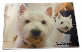 Large Glass Cutting Chopping Board Westies 