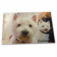 Large Glass Cutting Chopping Board Westies 