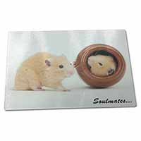 Large Glass Cutting Chopping Board Hamsters in Pot Soulmates
