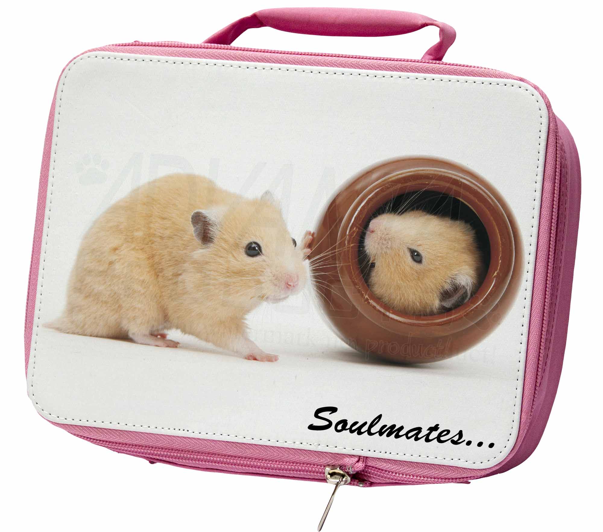Hamsters in Pot Soulmates' Insulated Pink School Lunch Box Bag SOUL-87LBP 