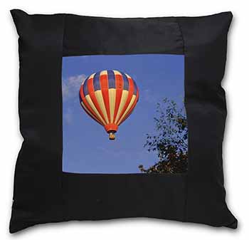 Hot Air Balloon Black Satin Feel Scatter Cushion