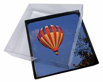 4x Hot Air Balloon Picture Table Coasters Set in Gift Box