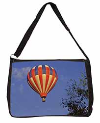 Hot Air Balloon Large Black Laptop Shoulder Bag School/College