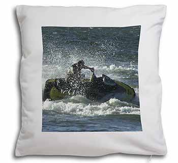 Jet Ski Skiier Soft White Velvet Feel Scatter Cushion