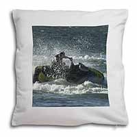 Jet Ski Skiier Soft White Velvet Feel Scatter Cushion