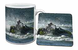 Jet Ski Skiier Mug and Coaster Set