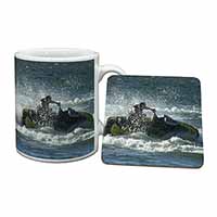Jet Ski Skiier Mug and Coaster Set