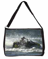 Jet Ski Skiier Large Black Laptop Shoulder Bag School/College