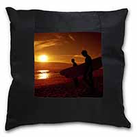 Sunset Surf Black Satin Feel Scatter Cushion
