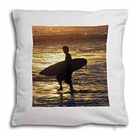 Sunset Surf Soft White Velvet Feel Scatter Cushion