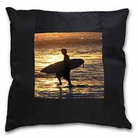 Sunset Surf Black Satin Feel Scatter Cushion