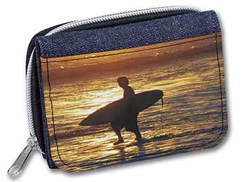 Sunset Surf Unisex Denim Purse Wallet