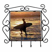 Sunset Surf Wrought Iron Key Holder Hooks
