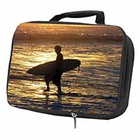 Sunset Surf Black Insulated School Lunch Box/Picnic Bag