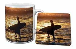 Sunset Surf Mug and Coaster Set