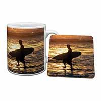 Sunset Surf Mug and Coaster Set